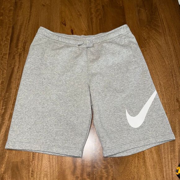Nike Club Men’s Fleece Shorts Size L – Gray, Big Swoosh Logo - Picture 4 of 8